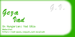 geza vad business card