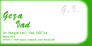 geza vad business card